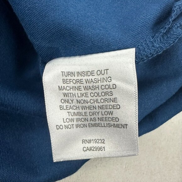 Alfred Dunner Womens Lapis Blue Embroidered V-Neck Top Size L - Picture 5 of 8